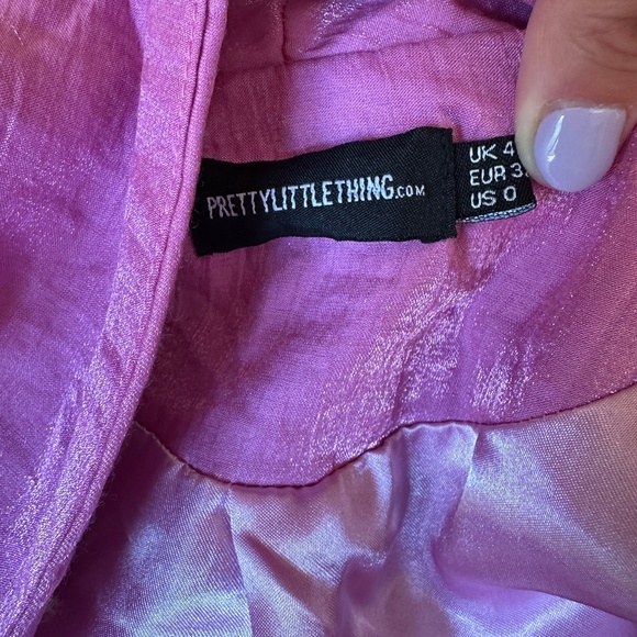 *PRETTYLITTLETHING* Pink Button Down Blazer Suit Jacket Size 0 - Picture 6 of 7